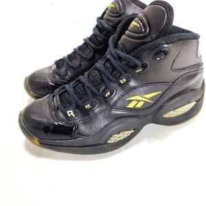 Reebok Question Black Gold Hexalite Basketball Allen Iverson Sneaker Mens Shoe 6